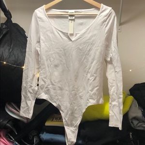 PINK Victoria's Secret Long Sleeve Thong Bodysuit